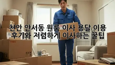 천안 안서동 원룸 이사, 용달 이용 후기와 저렴하게 이사하는 꿀팁!