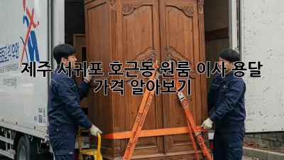 제주 서귀포 호근동 원룸 이사 용달 가격 알아보기