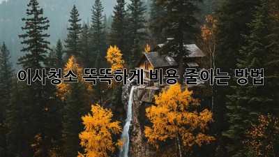 이사청소, 똑똑하게 비용 줄이는 방법!